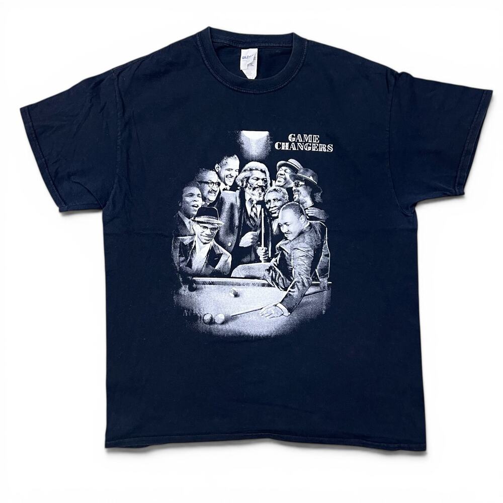 Game Changers Black Pool T Shirt Obama Muhammad Ali MLK Malcolm X Ray Charles L